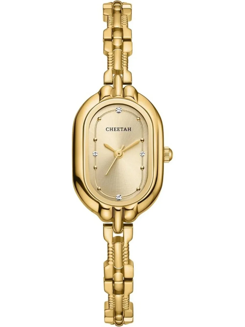 Women's Diamond Gold Dainty Bangle Vintage Bracelet Numeral Dial Wrist Watch